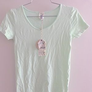 Mint green and lilac bamboo short sleeve